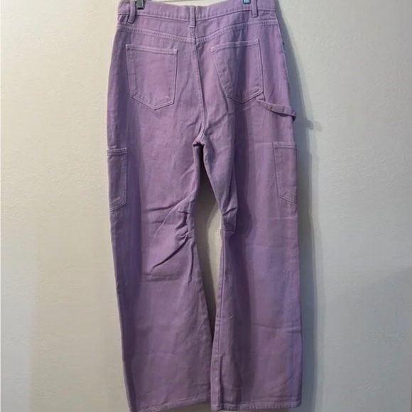 NEW Urban Outfitters Lioness Miami Vice Cargo Lilac Purple Denim Pants Jeans L 8 - Picture 8 of 16